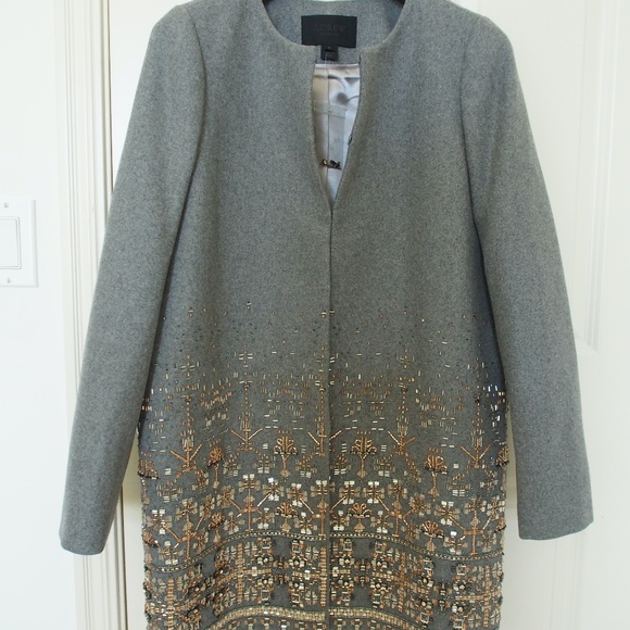 J.Crew Collection Embellished Cocoon Coat S 6 - Picture 7 of 7